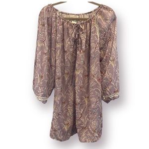 COCO LA RUE By WENDY GLEZ Bird Novelty Print Semi Sheer Sleep Shirt Medium